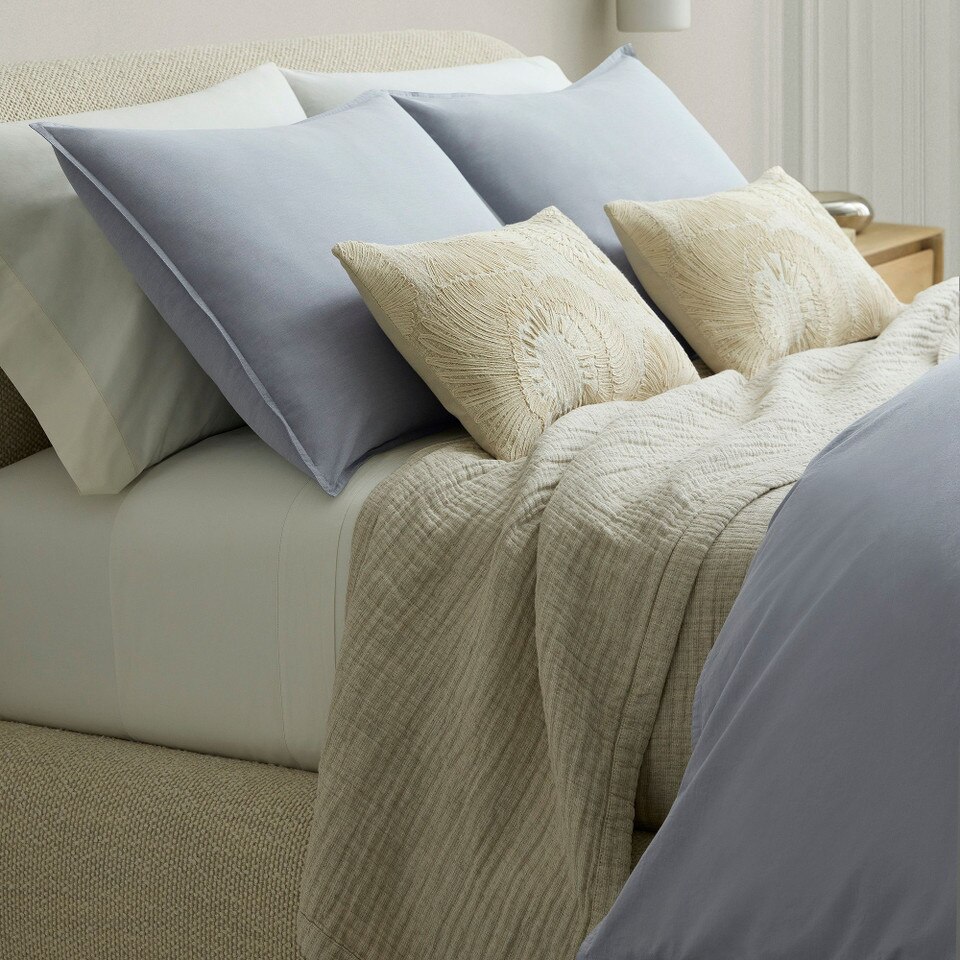 Organic Washed Cotton Percale Duvet Cover & Pillowcases
